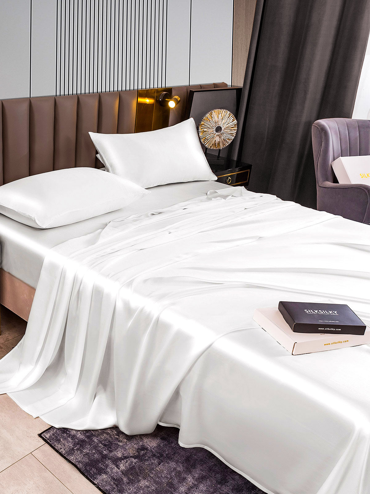 [Bianco] SilkSilky-IT 22Momme Seta pura Bedding Set 007