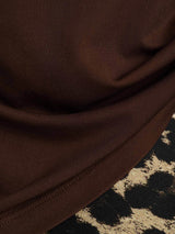 [Caffè] SilkSilky-IT Short Sleeve V Neck Magliette donna 005