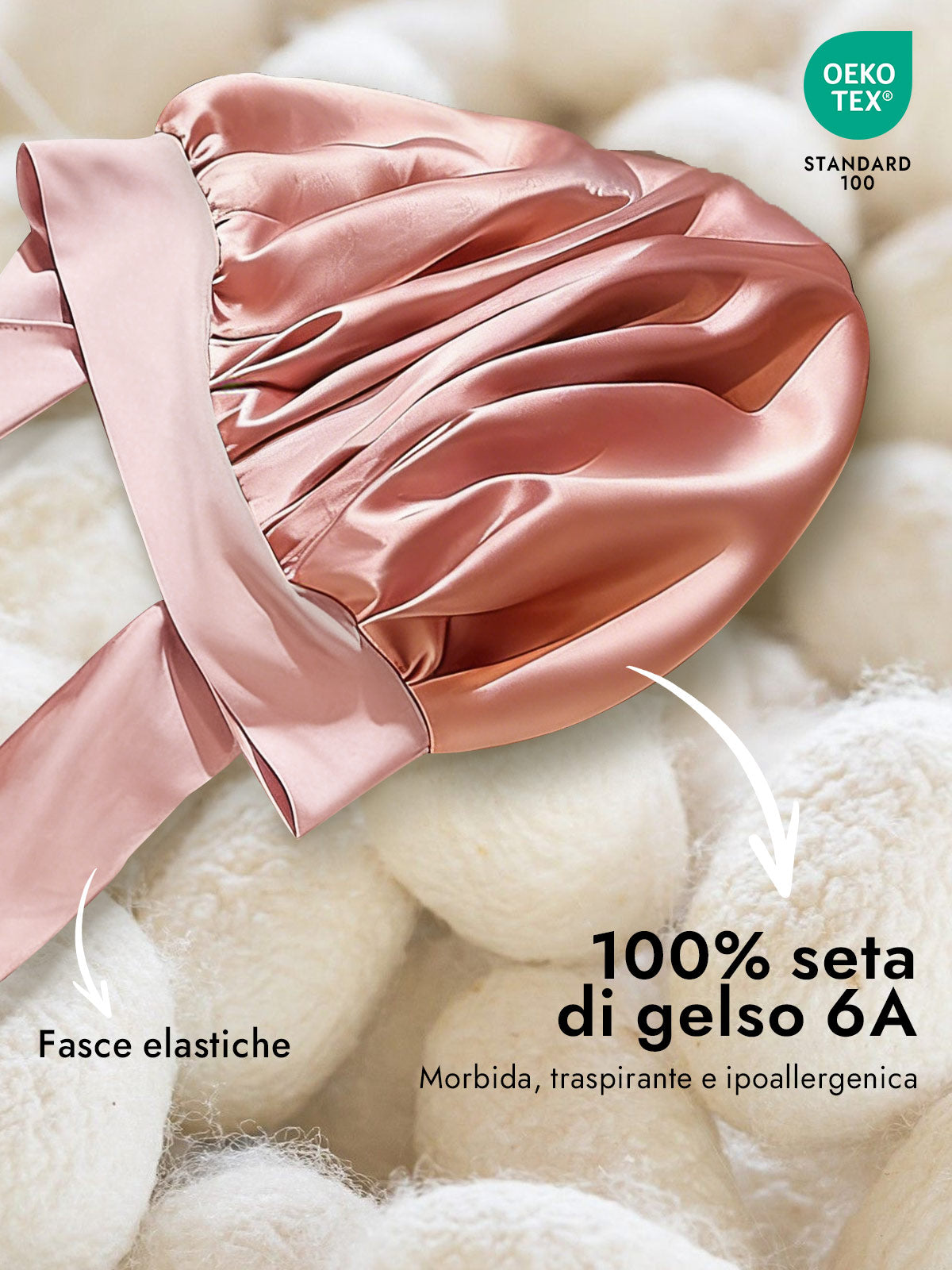 [Rosa] SilkSilky-IT Seta Sleep Cap 002