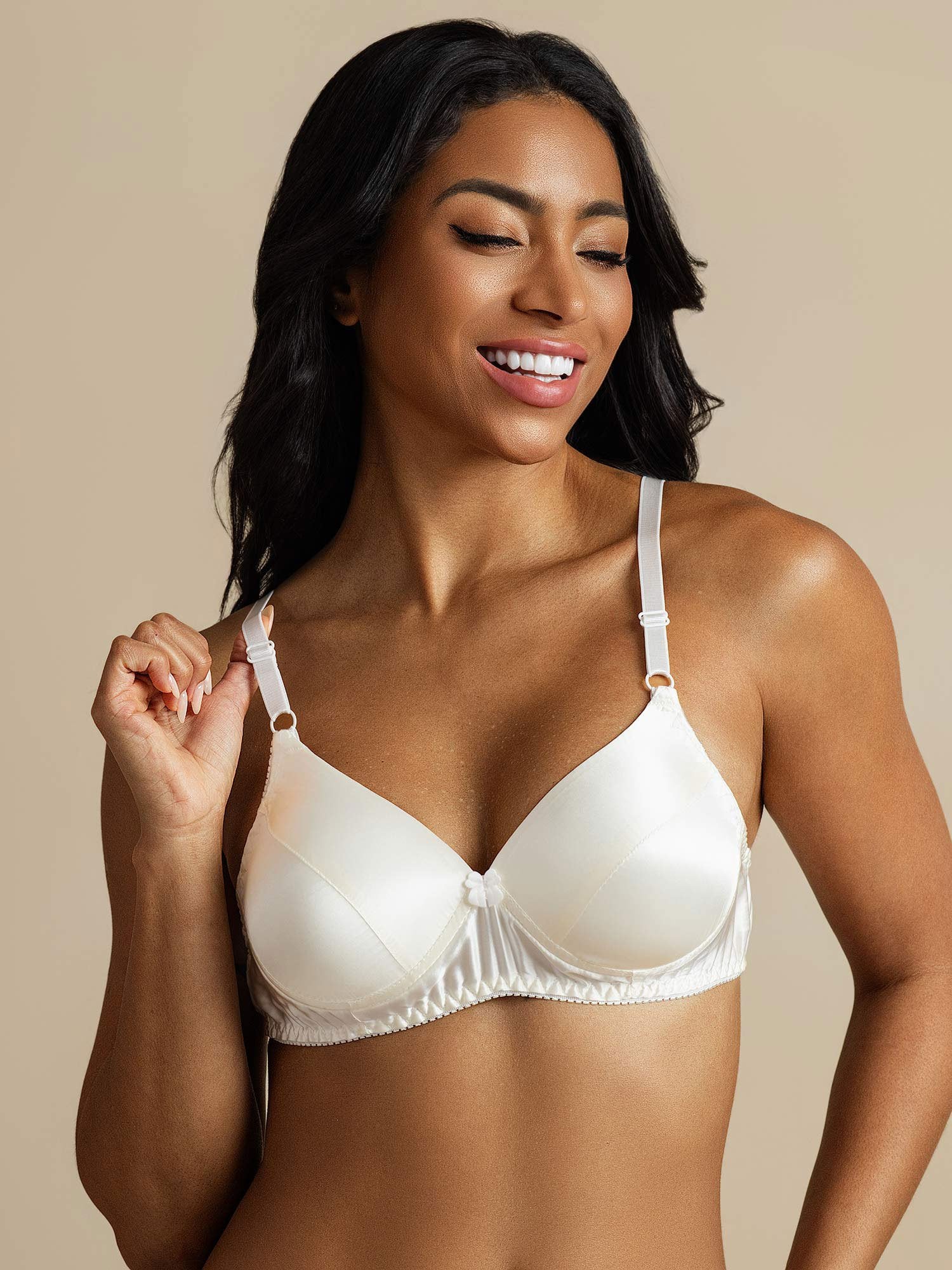 [Bianco] SilkSilky-IT Seta pura Bra 001,