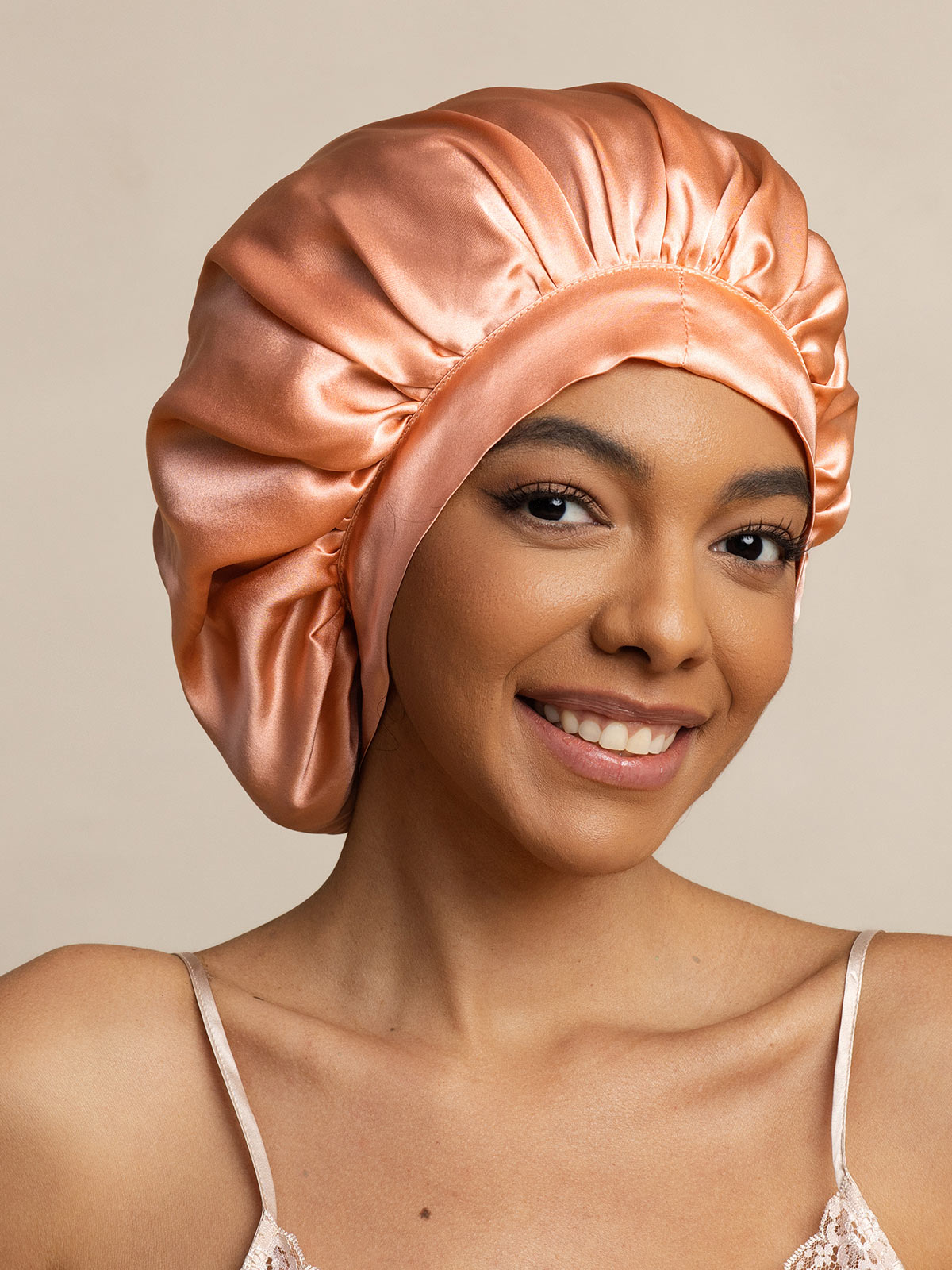 [Rosa Corallo] SilkSilky-IT Seta pura Sleep Cap 004,