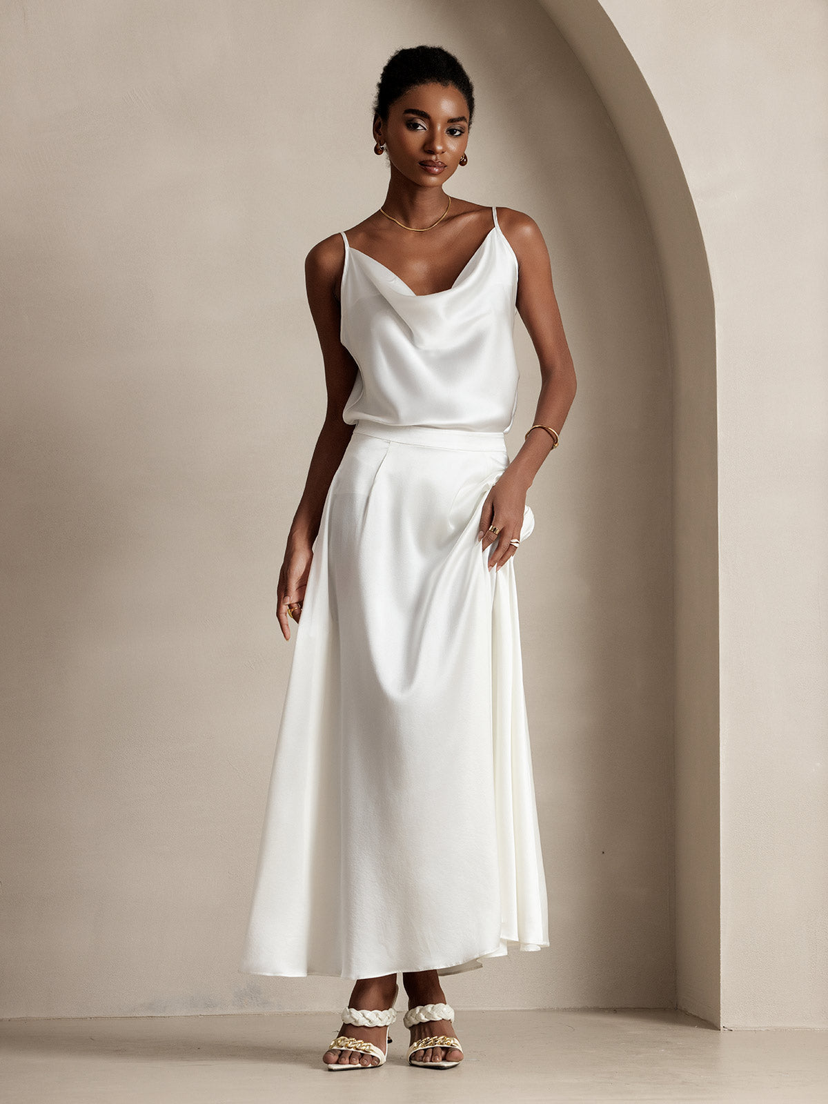 [Bianco] SilkSilky-IT 19Momme Seta Skirt 005