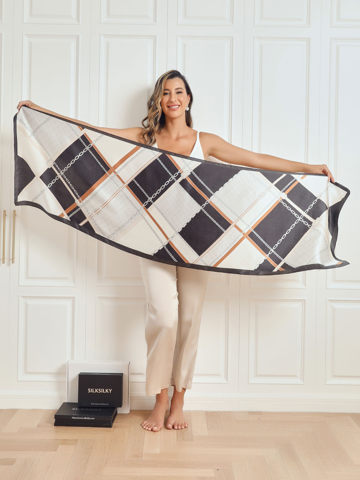 [P021] SilkSilky-IT Seta pura Scarf 006,