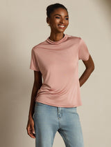 [Rosa] SilkSilky-IT Short Sleeve Magliette donna 006