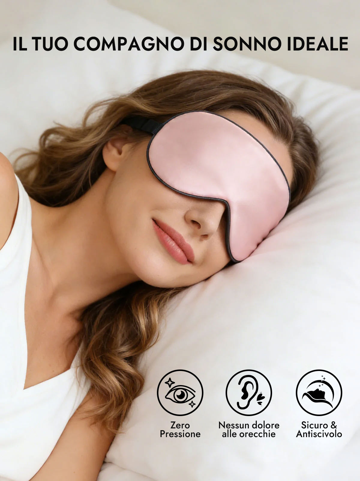 [Rosa Chiaro] SilkSilky-IT Mascherina da Notte 005