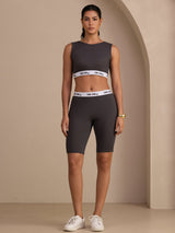 [Grigio] SilkSilky-IT Sleeveless Crew Neck Women's Outfit Sets 001