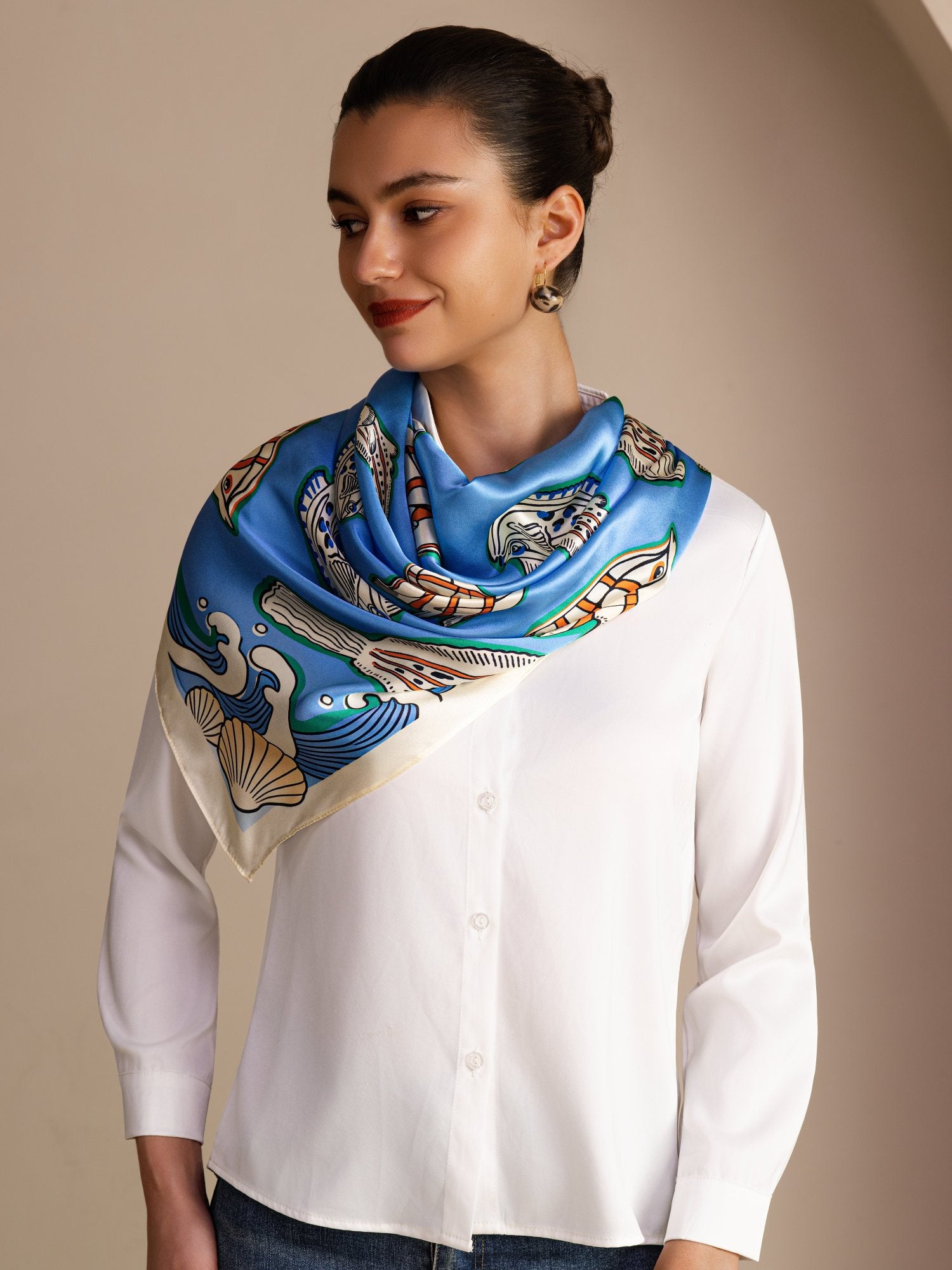 [Pesce Blu] SilkSilky-IT Scarf 002