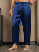 [Blu Scuro] SilkSilky-IT Seta pura Mens Sleep Bottoms 001