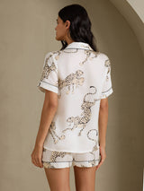 [Ghepardo Bianco] SilkSilky-IT Short Sleeve Notch Collar Pigiami da donna 002
