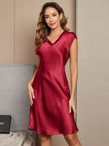 [Vino] SilkSilky-IT Cap Sleeve V Neck Camicia da notte 004