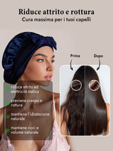 [Blu Scuro] SilkSilky-IT Cuffia di seta 003