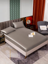 [Grigio] SilkSilky-IT 25Momme Set di biancheria da letto 001