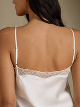 [Bianco] SilkSilky-IT Sleeveless Sweetheart Neck Camicia da notte 005