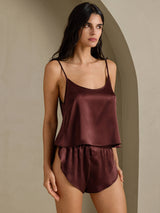 [Marrone] SilkSilky-IT Spaghetti Strap Set di Bretelle 001