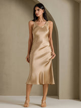 [Oro Champagne] SilkSilky-IT Sleeveless Vestiti da donna 003