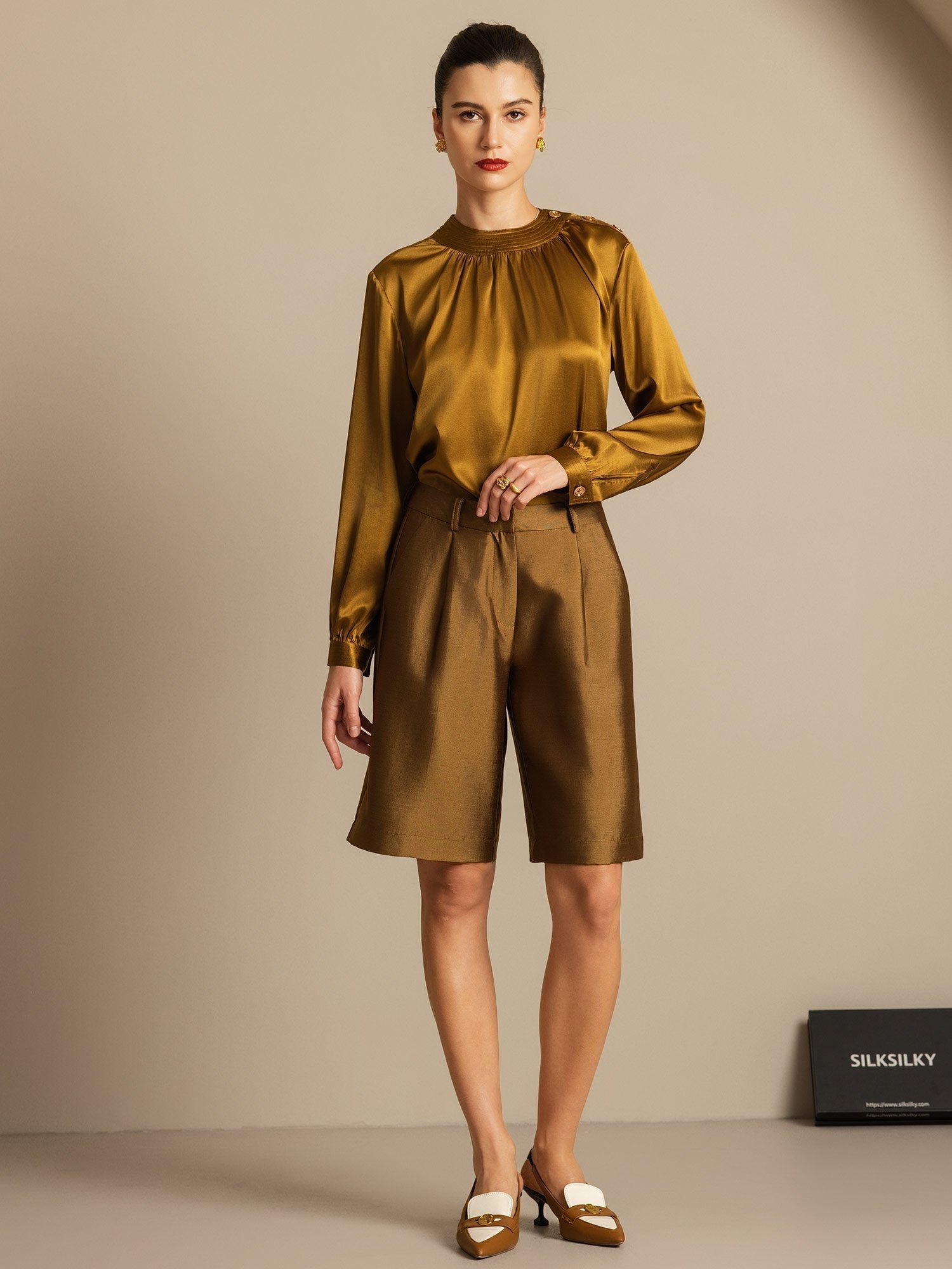 [Bronzo] SilkSilky-IT 32Momme Seta Womens Shorts 007,