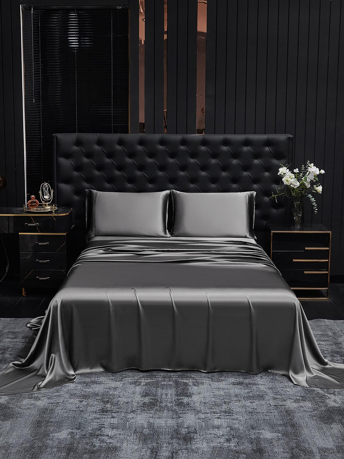 [Grigio Scuro] SilkSilky-IT 19Momme Seta pura Bedding Set 002