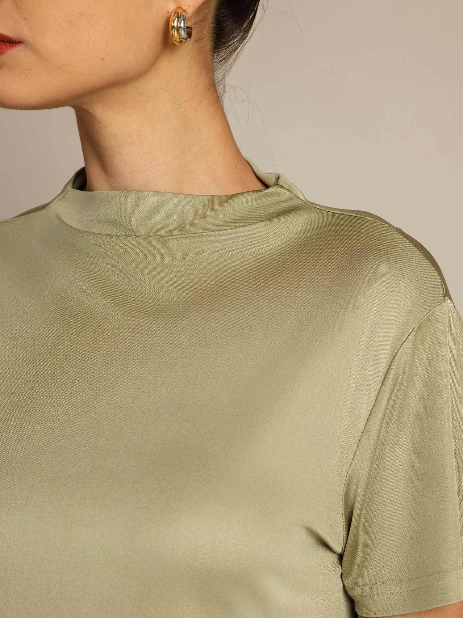 [Erba Secca] SilkSilky-IT Seta pura Colletto risvolto Magliette donna 004