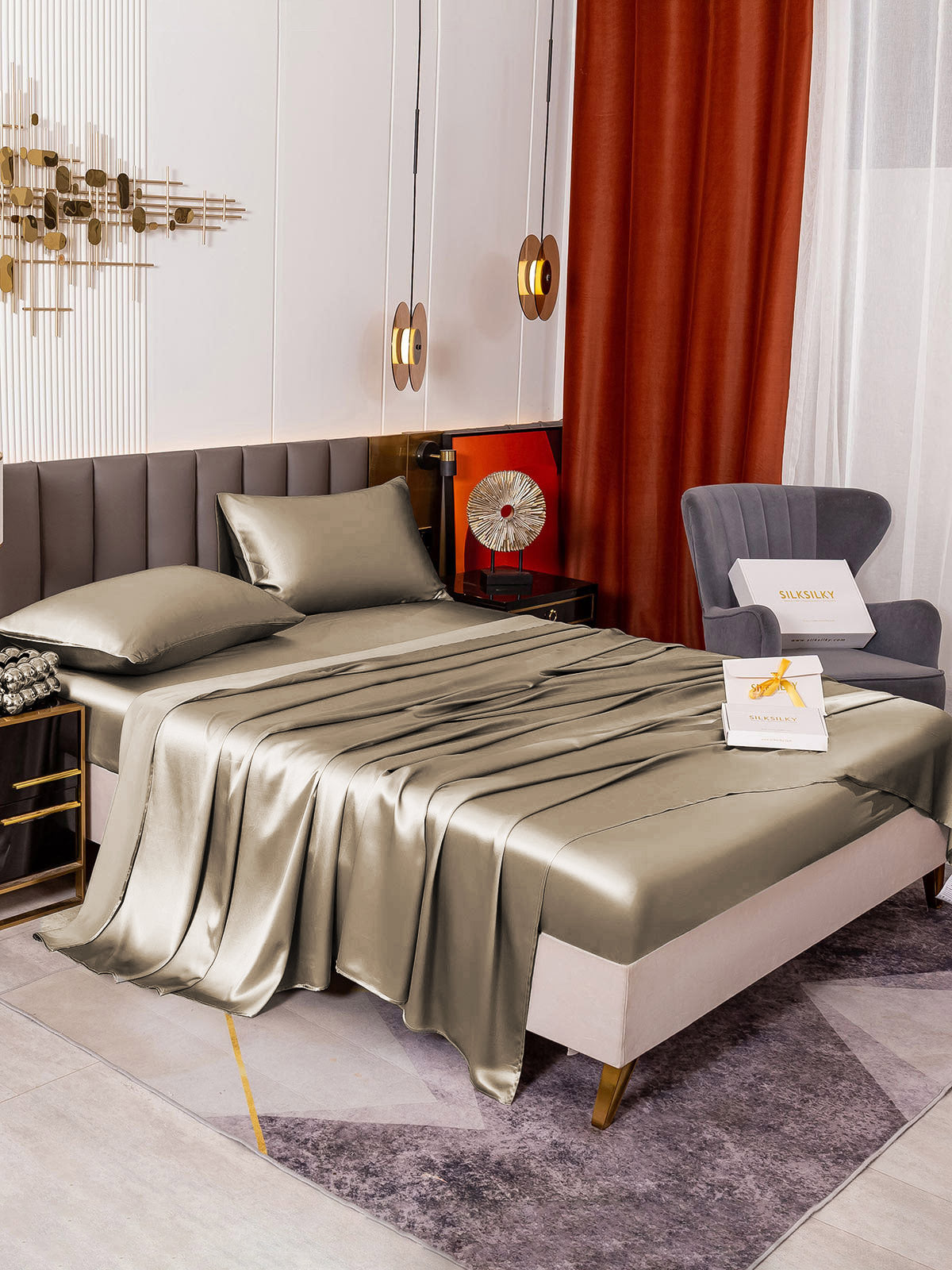[Cachi] SilkSilky-IT 19Momme Seta pura Bedding Set 001
