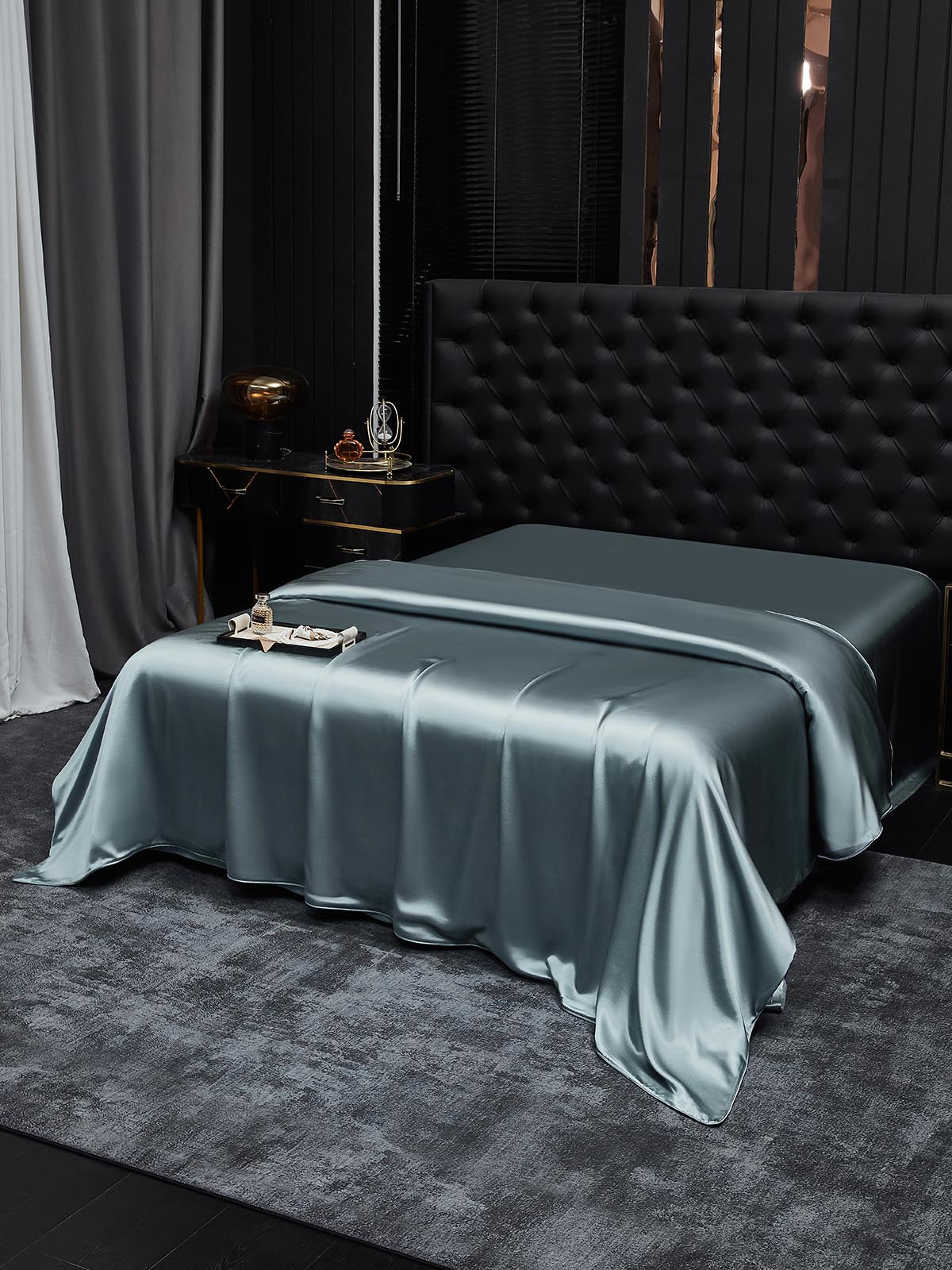 [Blu Grigiastro] SilkSilky-IT 22Momme Seta pura Duvet Cover 002