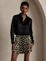 [Nero] SilkSilky-IT Long Sleeve Lapel Collar Camicie da donna 004