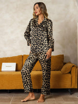 [Leopardo] SilkSilky-IT Manica lunga Pigiami da donna 005