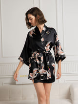 [Nero] SilkSilky-IT 3/4 Sleeve Vestaglia da donna 001