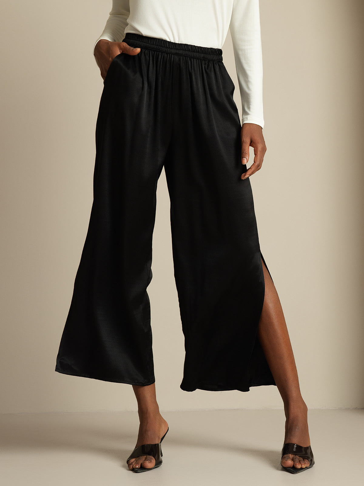 [Nero] SilkSilky-IT 19Momme Seta Womens Pants 001