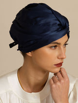 [Blu Scuro] SilkSilky-IT 22Momme Cuffia di seta 004