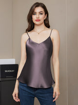 [Grigio Porpora] SilkSilky-IT Spaghetti Strap V Neck Cami 005