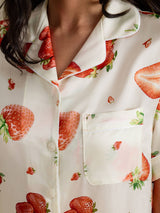 [Fragola Bianca] SilkSilky-IT Short Sleeve Notch Collar Pigiami da donna 004