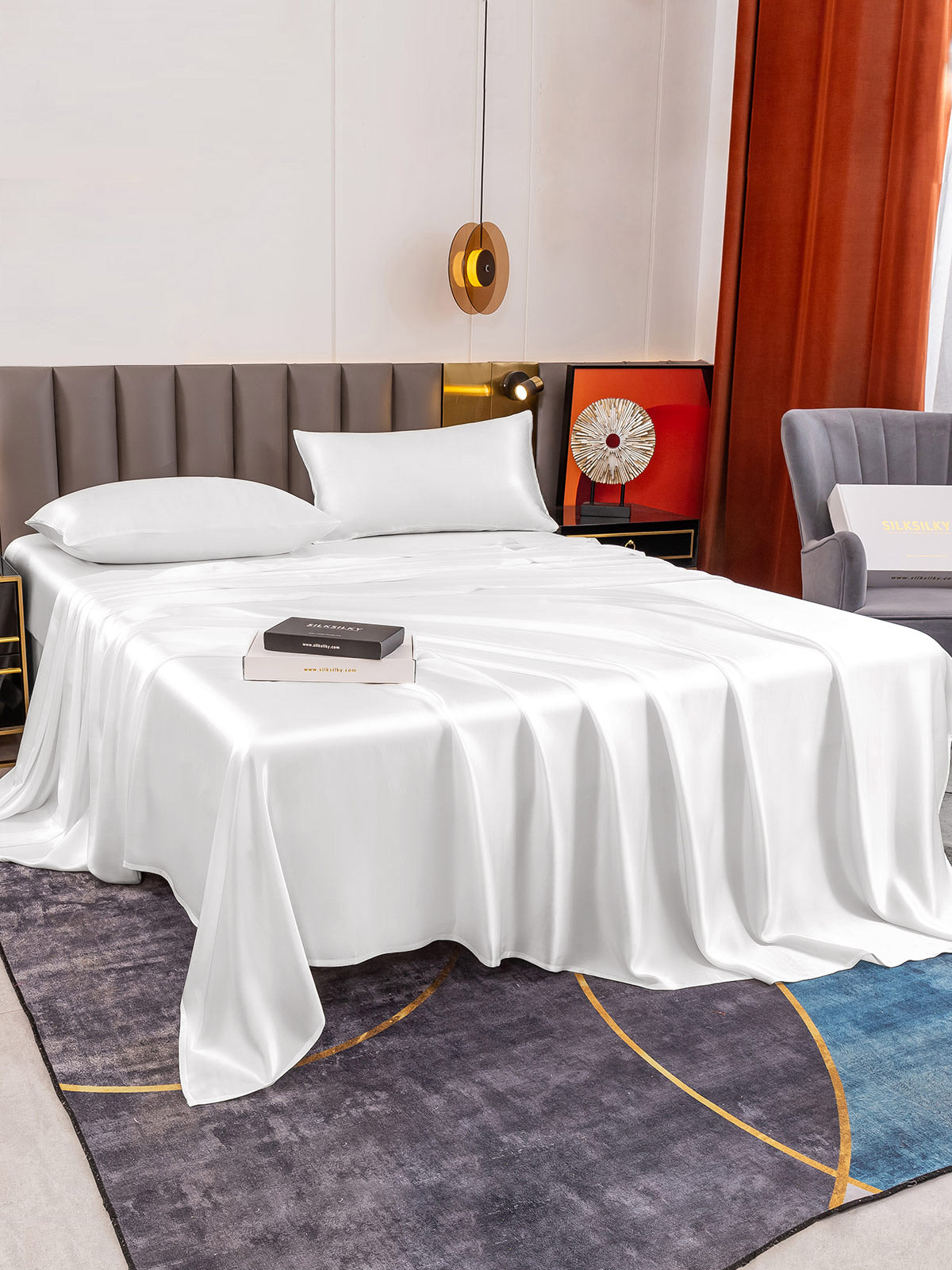 [Bianco] SilkSilky-IT 19Momme Seta pura Bedding Set 005