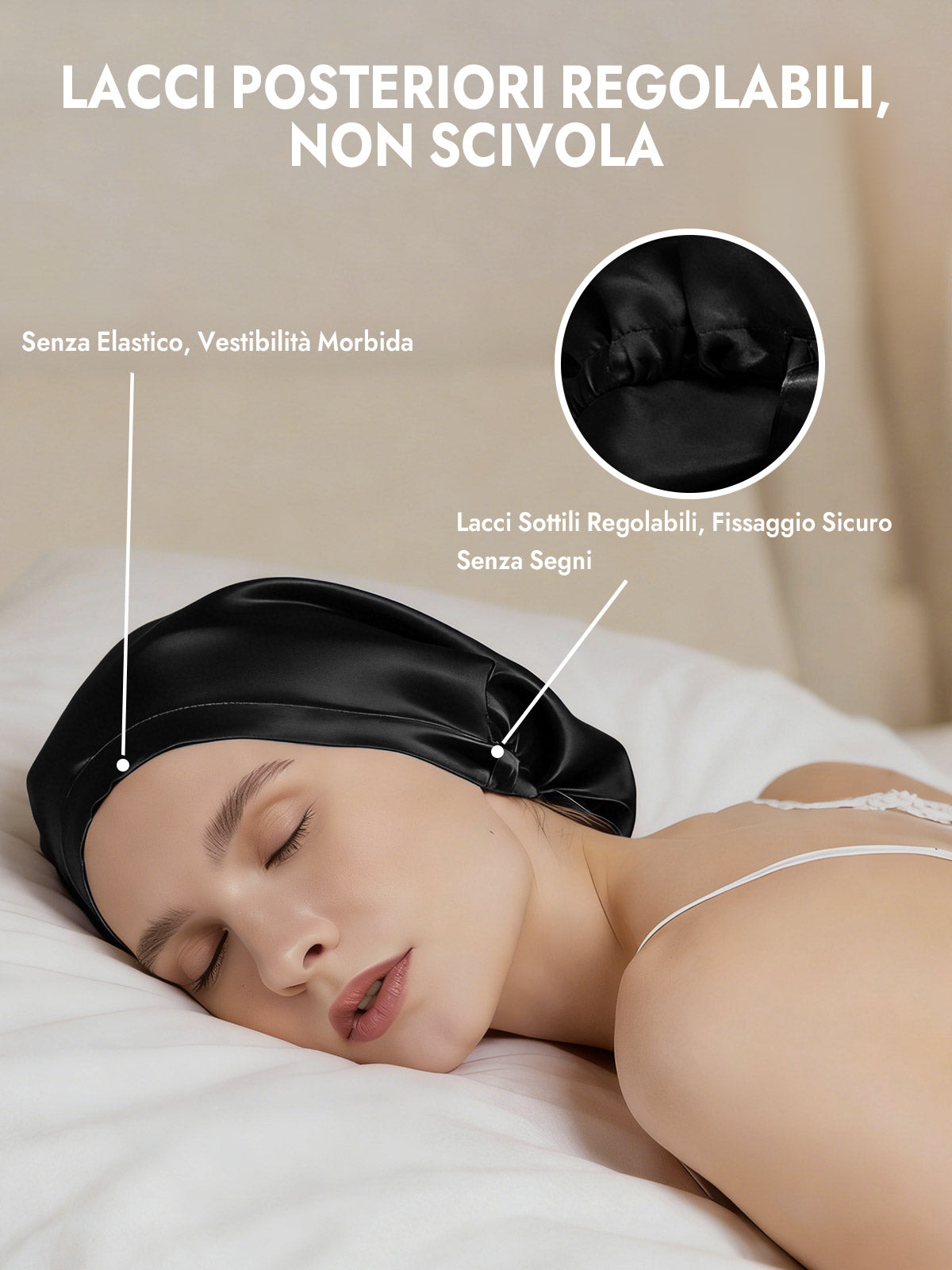 [Nero] SilkSilky-IT Cuffia di seta 005