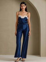 [Blu Scuro] SilkSilky-IT Spaghetti Strap V Neck Cami 005