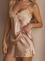 [Rosa] SilkSilky-IT Sleeveless V Neck Set di Bretelle 006