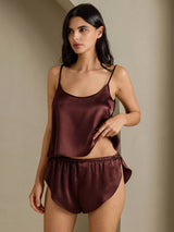 [Marrone] SilkSilky-IT Spaghetti Strap Set di Bretelle 008