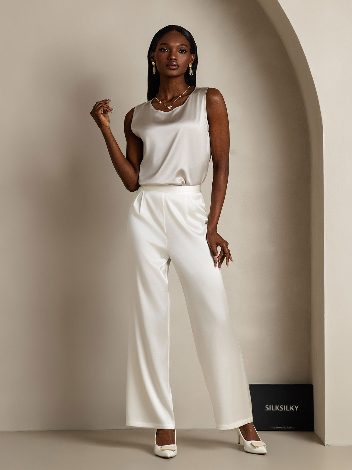 [Grigio Chiaro] SilkSilky-IT 19Momme Seta Camisoles 007