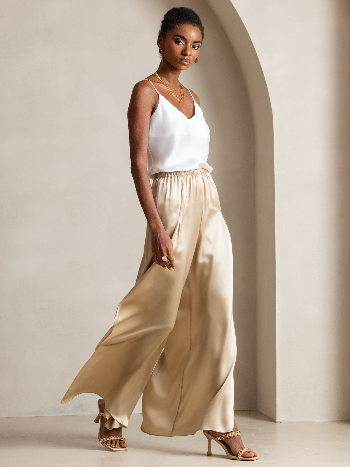 [Bianco] SilkSilky-IT Seta pura Camisoles 003