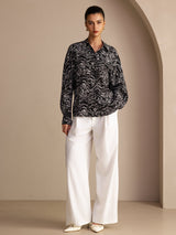 [Onda Nera] SilkSilky-IT Long Sleeve Lapel Collar Camicie da donna 004