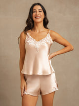 [Rosa] SilkSilky-IT Sleeveless V Neck Set di Bretelle 007