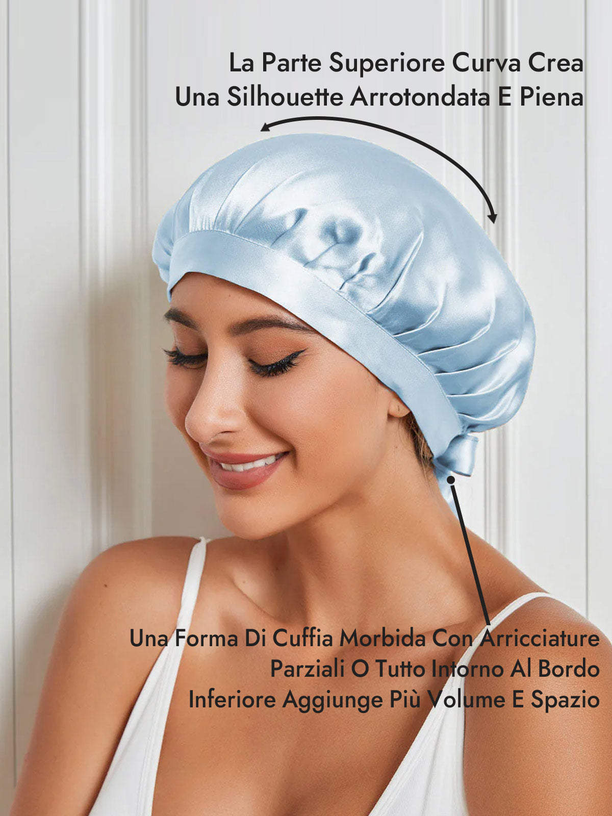 [Azzurro] SilkSilky-IT Cuffia di seta 003