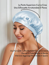 [Azzurro] SilkSilky-IT Cuffia di seta 003