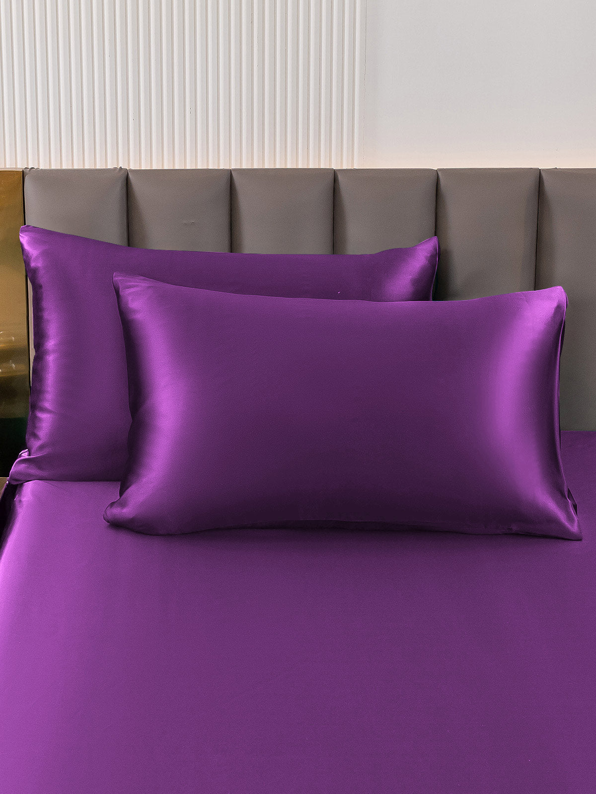 SilkSilky-IT 19Momme Seta pura Pillowcase Viola 001