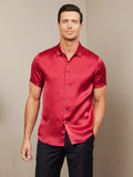 SilkSilky-IT-Seta-Maniche-Corte-Colletto-risvolto-Camicia-da-uomo-Rosso-003