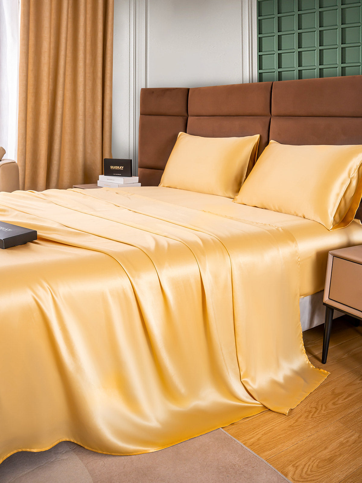 [Champagne] SilkSilky-IT 25Momme Seta pura Bedding Set 003
