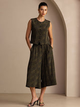 [Pino Vintage] SilkSilky-IT Sleeveless Crew Neck Women's Outfit Sets 001