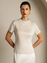 [Grigio] SilkSilky-IT Short Sleeve Magliette donna 001