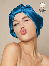[Verde Acqua] SilkSilky-IT Cuffia di seta 001