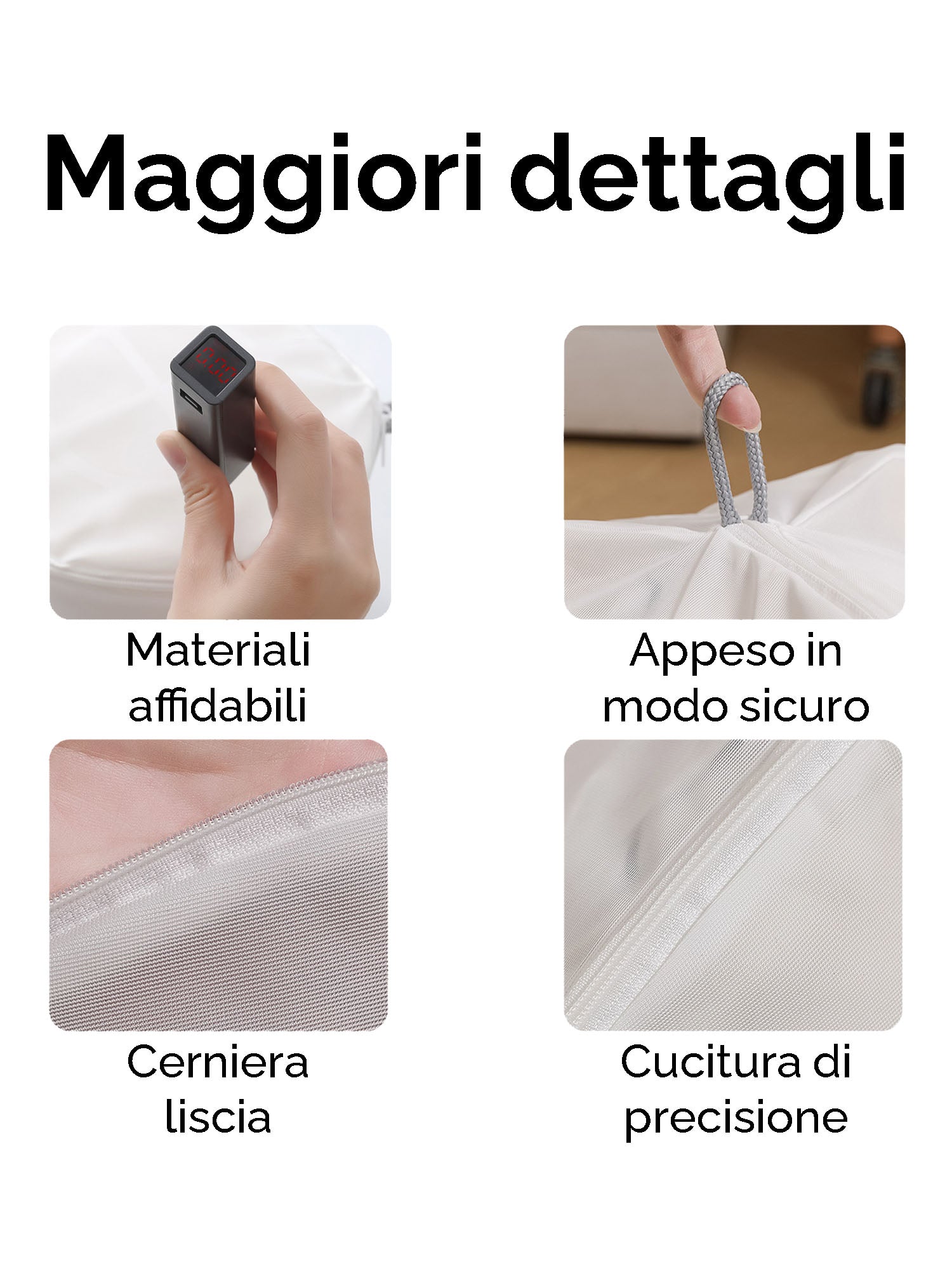 [Bianco] SilkSilky-IT Sacchetto per il Bucato 002