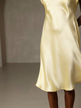 [Giallo] SilkSilky-IT Cap Sleeve V Neck Camicia da notte 007